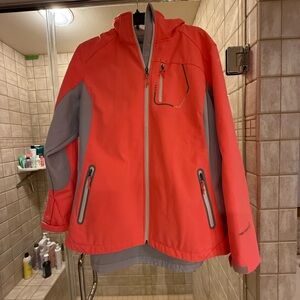 Free Country Coral and Soft Gray Hooded Outerwear Jacket